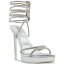 ǥ  塼 Izabella Ghillie Ankle-Tie Dress Sandals Silver
