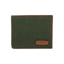 bL[uh Y z ANZT[ Men's Canvas with Leather Trim Bifold Wallet Olive