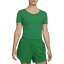 ʥ ǥ  ȥåץ Nike Women's One Fitted Dri-FIT Short-Sleeve Cropped Top Malachite