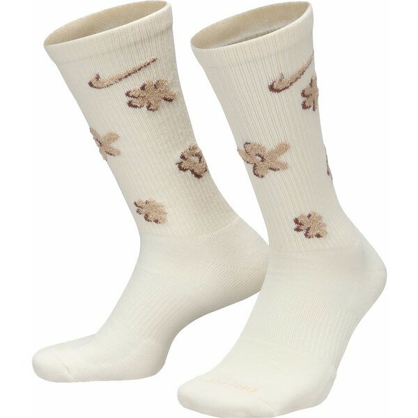 楽天astyナイキ メンズ 靴下 アンダーウェア Nike Flower Power 2 Pack Crew Socks Sail/Light Bone