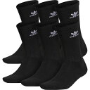 AfB_X fB[X C A_[EFA adidas Originals Men's Trefoil Crew Socks - 6 Pack Black