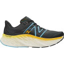 j[oX Y jO X|[c New Balance Men's Fresh Foam X More v4 Running Shoes Black/Blue/Yellow