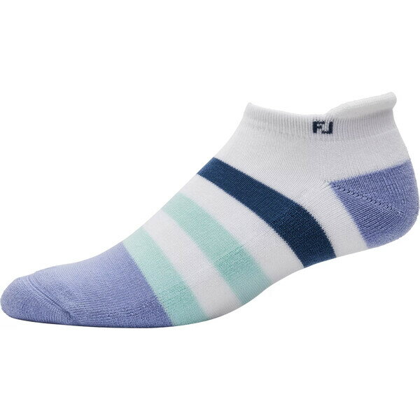 tbgWC fB[X C A_[EFA FootJoy Women's ProDry Roll Tab Golf Socks White/Green/Purple