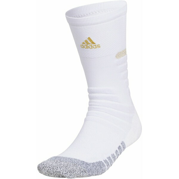 AfB_X fB[X C A_[EFA adidas Men's adizero Football Crew Socks White/Gold Metallic