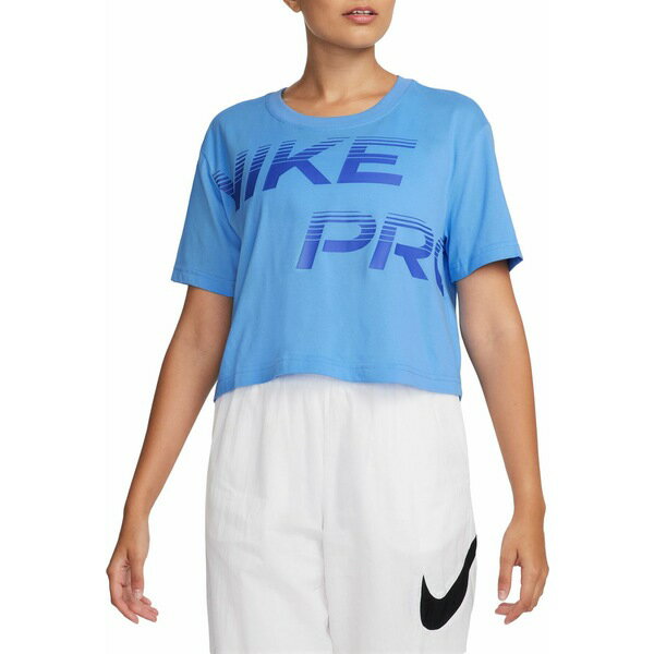 iCL fB[X Vc gbvX Nike Women's Pro Dri-FIT Graphic Short-Sleeve Top University Blue