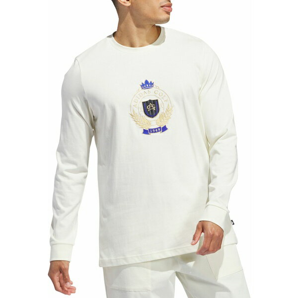 アディダス メンズ シャツ トップス adidas Men 039 s Go-To Crest Graphic Long Sleeve Golf T-Shirt Ivory