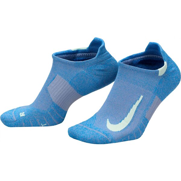 ナイキ メンズ 靴下 アンダーウェア Nike Multiplier Running No-Show Socks 2-Pack Photo Blue/Vapor Green