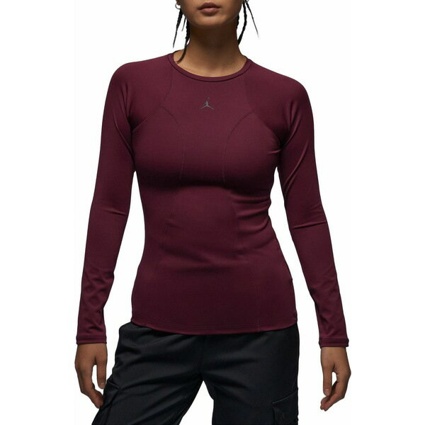 W[_ fB[X Vc gbvX Jordan Women's Sport Double Threat Long-Sleeve Top Night Maroon