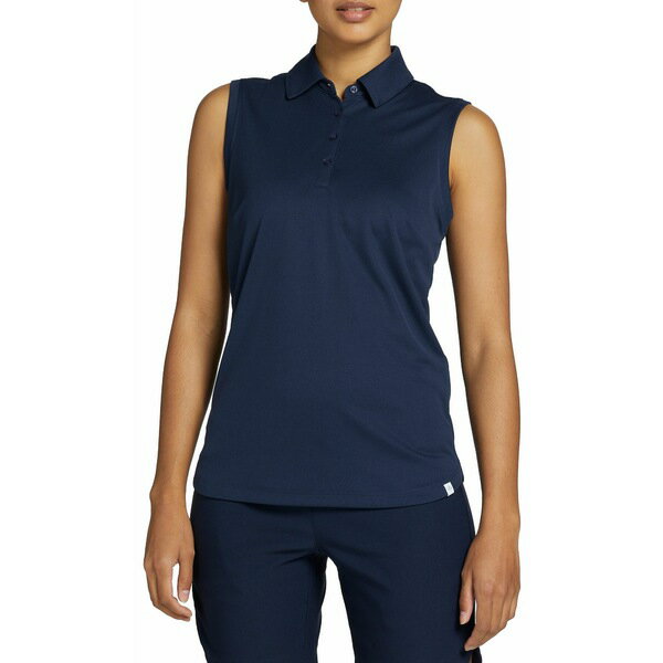 륿ء ǥ  ȥåץ Walter Hagen Women's Clubhouse Pique Sleeveless Golf Polo Dark Navy