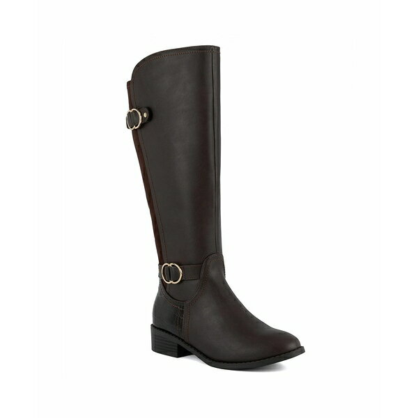 ジョーンズニューヨーク レディース ブーツ シューズ Women's Leandraa Knee High Riding Boots Dark Brown