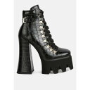 ロンンドンラグ レディース ブーツ シューズ Boogie High Platform Lace Up Boots Black