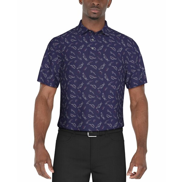 楽天astyPGAツアー メンズ ポロシャツ トップス Men's Golf Bag Graphic Polo Shirt Clematis B