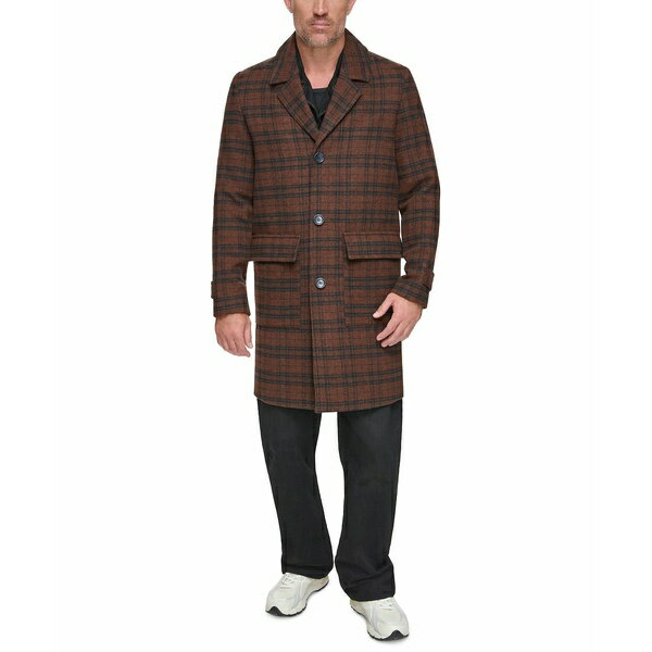 マークニューヨーク メンズ ジャケット＆ブルゾン アウター Men's Bexar Plaid Overcoat Brown