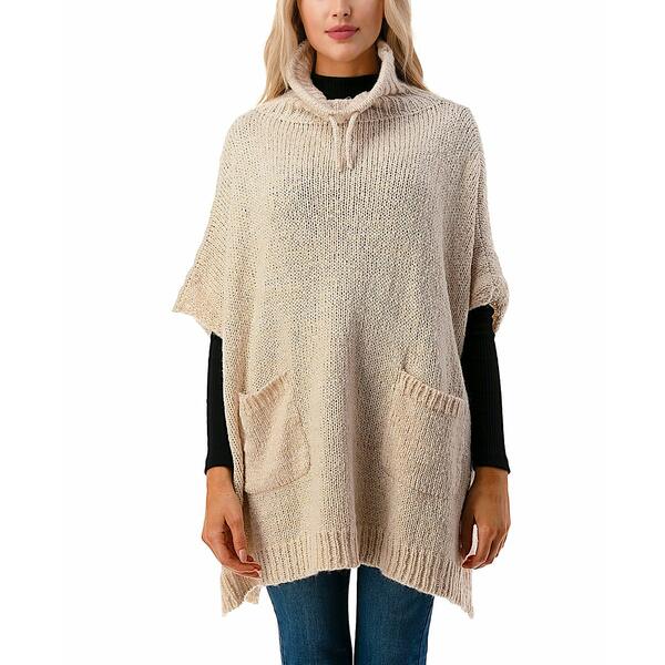 ޡɥ졼 ǥ ˥å&  Women's Mock Turtleneck Pocket Poncho Oa...