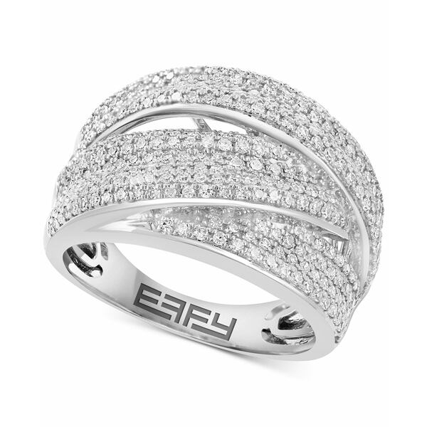 エフィー コレクション メンズ リング アクセサリー EFFY Diamond Pav Triple Crossover Statement Ring (1 ct. t.w.) in 14k White Gold White Gold