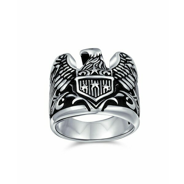 ֥ ǥ  ꡼ Biker Patriotic USA Bald Eagle Signet Ring Oxidi...