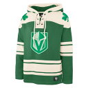 フォーティーセブン メンズ パーカー・スウェットシャツ アウター Vegas Golden Knights '47 St. Patrick's Day Superior Lacer Pullover Hoodie Kelly Green