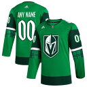 アディダス メンズ ユニフォーム トップス Vegas Golden Knights adidas St. Patrick's Day Authentic Custom Jersey Kelly Green