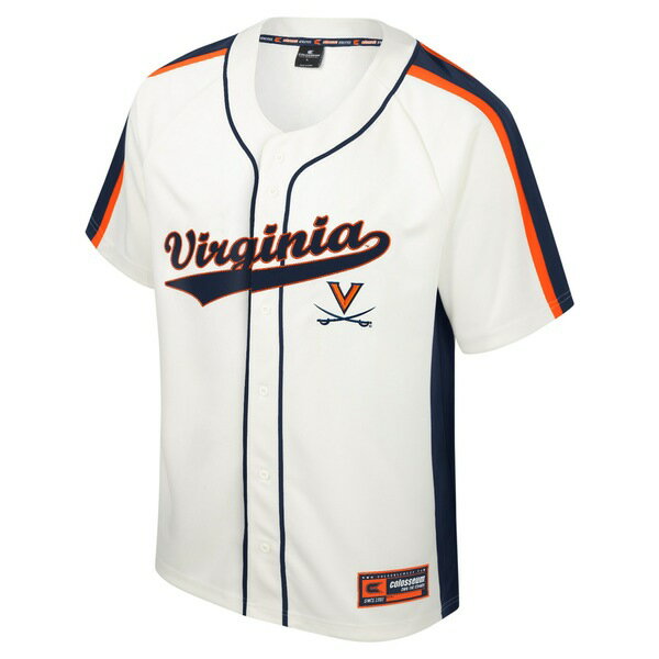 コロシアム メンズ ユニフォーム トップス Virginia Cavaliers Colosseum Ruth ButtonUp Baseball Jersey Cream