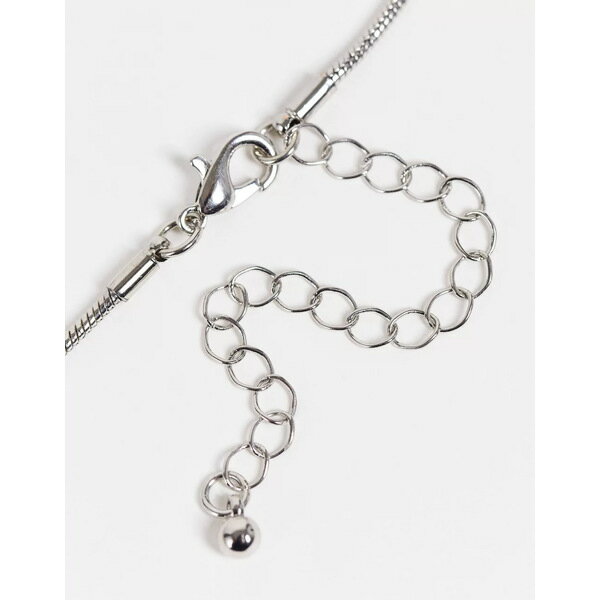 エイソス メンズ ネックレス・チョーカー アクセサリー ASOS DESIGN neckchain with metal butterfly and flower beads in silver tone SILVER