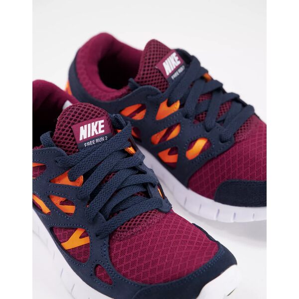 ナイキ レディース スニーカー シューズ Nike Free Run 2 sneakers in dark beetroot/total orange Burgundy