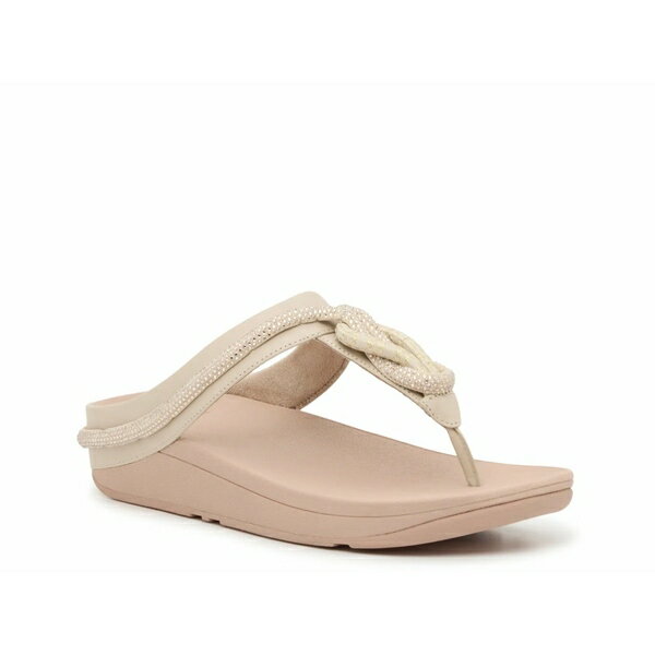 フィットフロップ レディース サンダル シューズ Fino Wedge Sandal Beige/Gold Metallic