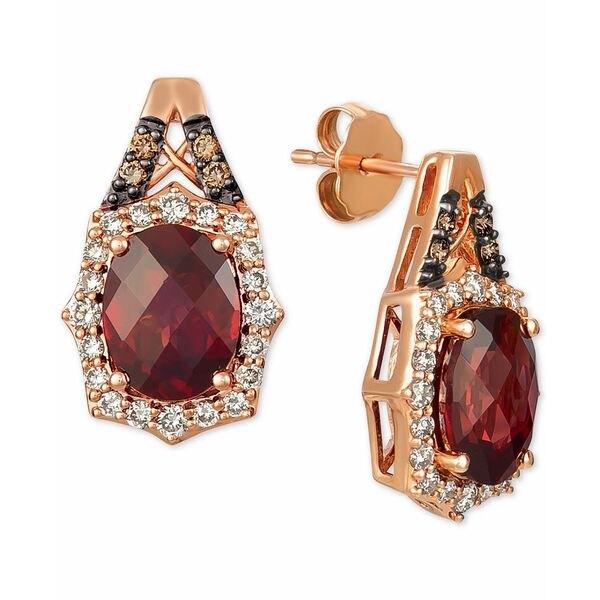  ǥ ԥ ꡼ Rhodolite Garnet (4 ct. t.w.) &Diamond (5/8 ct. t.w.) Stud Earrings in 14k Rose Gold Rose Gold