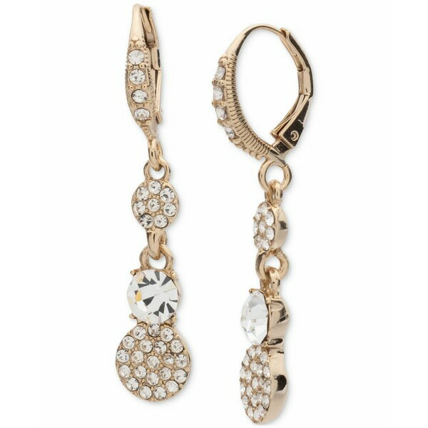 ジバンシー レディース ピアス＆イヤリング アクセサリー Gold-Tone Crystal Pavé Double Drop Earrings White