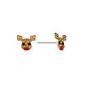 Wj xj[j fB[X sAXCO ANZT[ Crystal Reindeer Stud Earrings (0.37 ct. t.w.) in Sterling Silver Sterling Silver