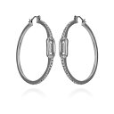 BXJ[g fB[X sAXCO ANZT[ Silver-Tone Glass Stone Link Hoop Earrings Silver