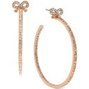 ベッツィジョンソン レディース ピアス＆イヤリング アクセサリー Medium Rose Gold-Tone Crystal Bow Hoop Earrings Rose Gold