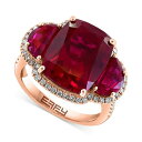 GtB[ RNV fB[X O ANZT[ EFFY&reg; Lab Grown Sapphire (10-3/8 ct. t.w.) & Lab Grown Diamond (1/3 ct. t.w.) Halo Statement Ring in 14k Gold (Also in Lab Grown Ruby & Lab Grown Emerald) Ruby