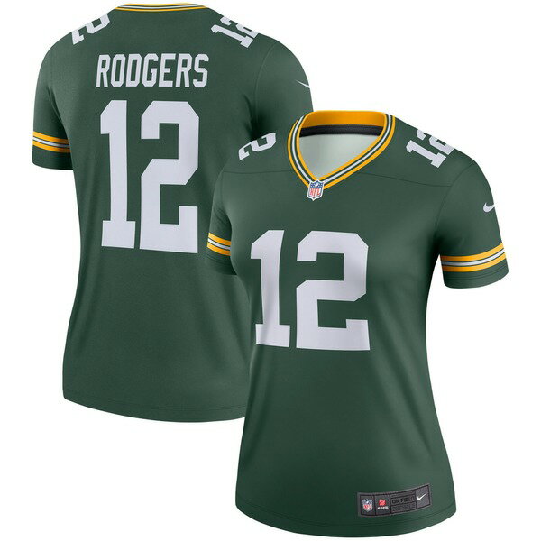 ナイキ レディース ユニフォーム トップス Aaron Rodgers Green Bay Packers Nike Women's Legend Jersey Green