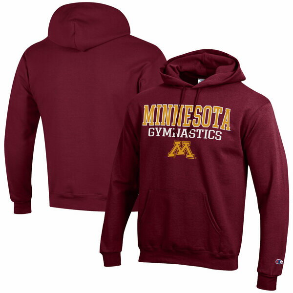 チャンピオン メンズ パーカー スウェットシャツ アウター Minnesota Golden Gophers Champion Gymnastics Stack Powerblend Pullover Hoodie Maroon