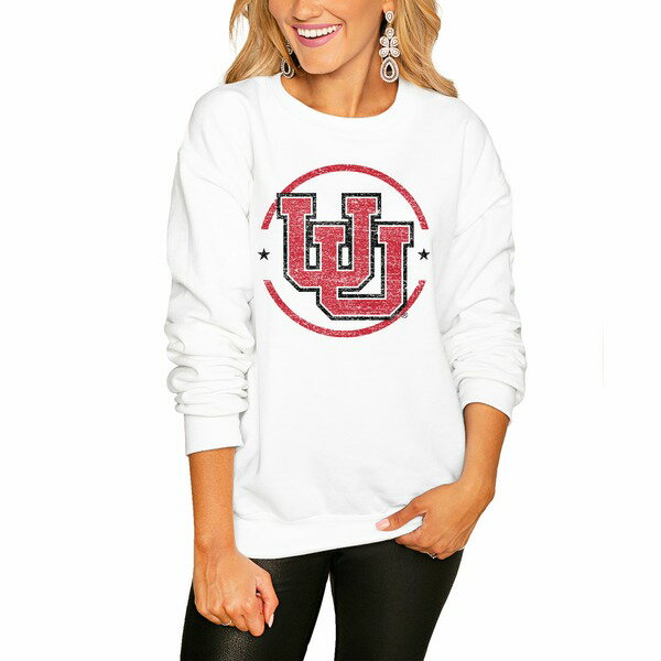 ゲームデイ レディース パーカー・スウェットシャツ アウター Utah Utes Women's End Zone Pullover Sweatshirt White