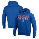 チャンピオン メンズ パーカー スウェットシャツ アウター Kansas Jayhawks Champion Soccer Stack Logo Powerblend Pullover Hoodie Royal