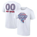 ファナティクス メンズ Tシャツ トップス New York Rangers Fanatics Branded Unisex Personalized Name & Number Leopard Print TShirt White