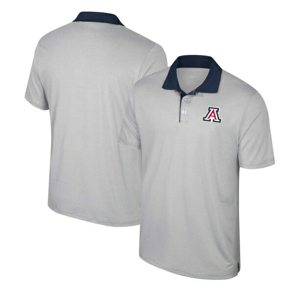 RVA Y |Vc gbvX Arizona Wildcats Colosseum Tuck Striped Polo Gray