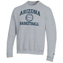 チャンピオン メンズ パーカー・スウェットシャツ アウター Arizona Wildcats Champion Basketball Icon Pullover Crewneck Sweatshirt Heather Gray