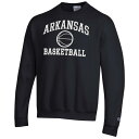 チャンピオン メンズ パーカー・スウェットシャツ アウター Arkansas Razorbacks Champion Basketball Icon Pullover Crewneck Sweatshirt Black