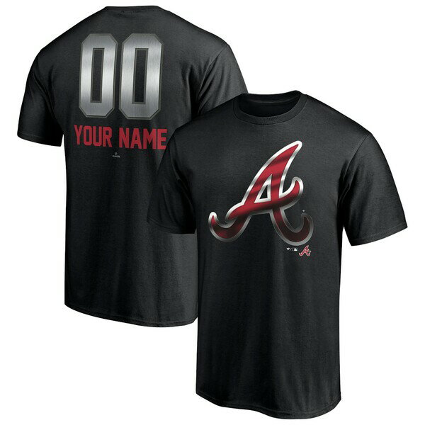 ファナティクス メンズ Tシャツ トップス Atlanta Braves Fanatics Branded Personalized Any Name Number Midnight Mascot TShirt Black