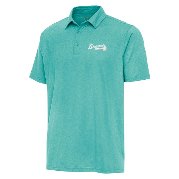 AeBOA Y |Vc gbvX Atlanta Braves Antigua Par 3 Polo Mint