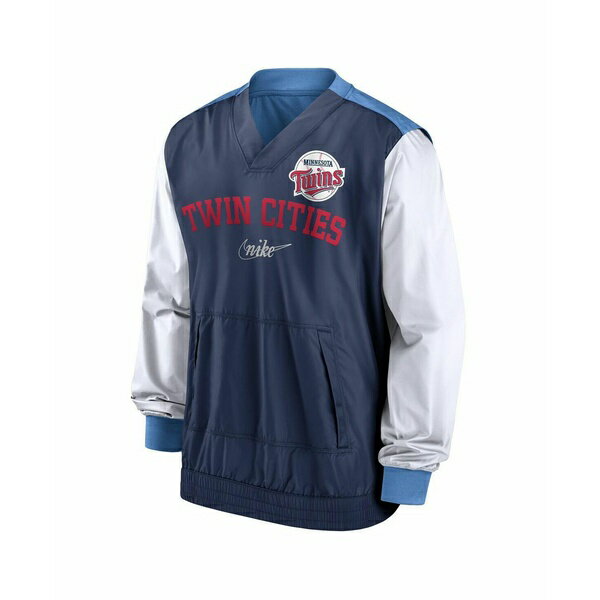 ナイキ ブルゾン レディース ナイキ レディース ジャケット＆ブルゾン アウター Men's White, Light Blue Minnesota Twins Rewind Warmup V-Neck Pullover Jacket White, Light Blue