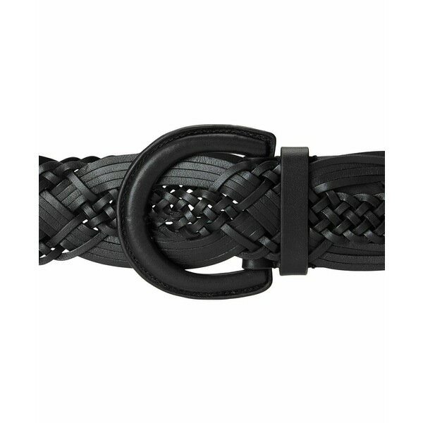 ラルフローレン ラルフローレン レディース ベルト アクセサリー Braided O-Ring Buckle Leather Belt Black