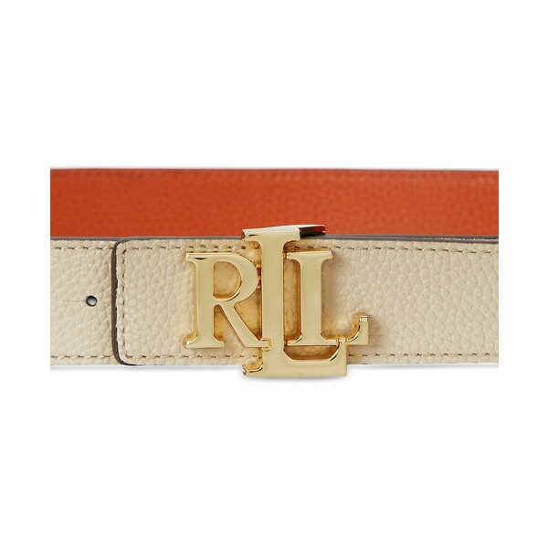 ラルフローレン ラルフローレン レディース ベルト アクセサリー Women's Logo Reversible Pebbled Leather Belt Explorer Sand/rust Orange