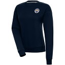 アンティグア レディース パーカー・スウェットシャツ アウター Manchester City Antigua Takeover Crewneck Pullover Sweatshirt Navy