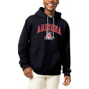 リーグカレッジエイトウェア メンズ パーカー・スウェットシャツ アウター Arizona Wildcats League Collegiate Wear Essential Fleece Pullover Hoodie Navy