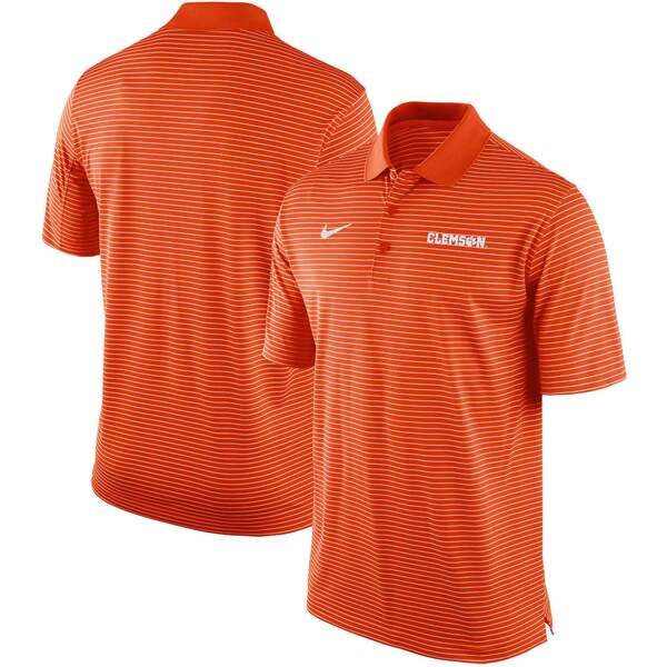 ナイキ メンズ ポロシャツ トップス Clemson Tigers Nike Striped Team Performance Polo Orange