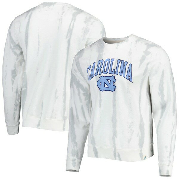 リーグカレッジエイトウェア メンズ パーカー・スウェットシャツ アウター North Carolina Tar Heels League Collegiate Wear Classic Arch Dye Terry Pullover Sweatshirt White/Silver