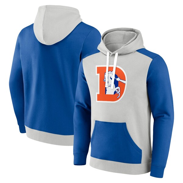 楽天astyファナティクス メンズ パーカー・スウェットシャツ アウター Denver Broncos Fanatics Branded Gridiron Classics Lost Step Pullover Hoodie Gray/Royal